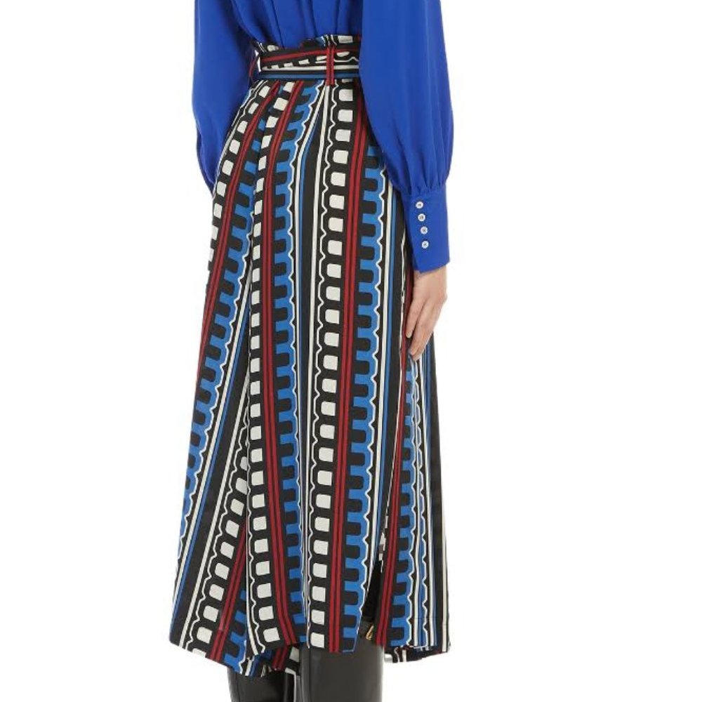 Max Mara - MARELLA ABSTRACT PATTERN WIDE LEG CROPPED Gorgeous PANTS-Size 8-BNWT - Picture 6 of 17
